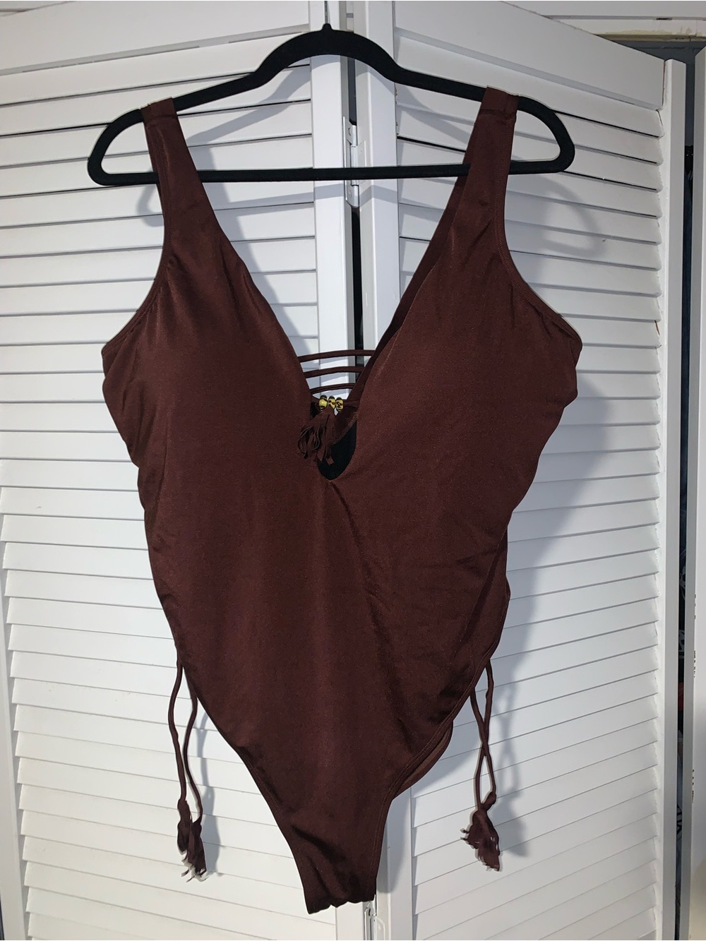 Ashley Graham x Swimsuits for All Plus Size Women’s Lace-Up One Piece Swimsuit